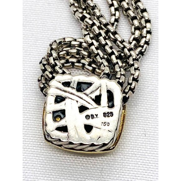 David Yurman Diamond Albion Triple Strand Pendant Necklace Pave Diamond - Picture 2 of 10